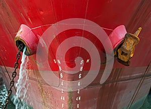 Close up view of cargo ship