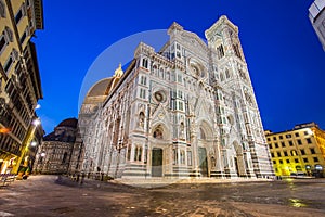 Close up view of Cathedral of Santa Maria del Fiore (Duomo) in F