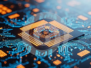 Close-up view of a central processing unit