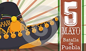Close up View of Charro Hat for Cinco de Mayo, Vector Illustration photo