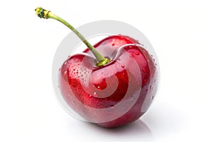 Close up view of the cherry on white