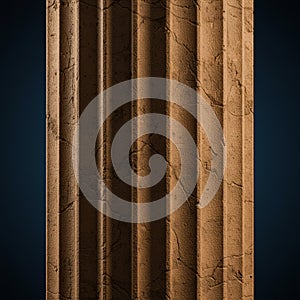 Close-up view of a classical architectural column with vertical fluting. The column