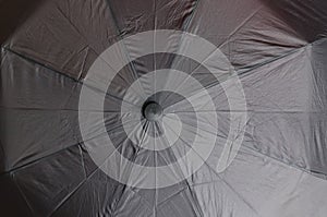 Close up view at the colorful surfaces of a rainproof umbrella