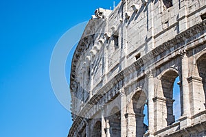 Close up view of Colosseum, Rome, Italy