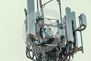 Close up view of the communications bundle in a Telco Tower