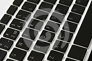 Close up view of a computer keyboard keys