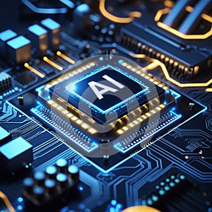 Close-up view of a computer motherboard with a central processing unit (CPU) prominently labeled 