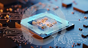 Close-up view of a computer processor