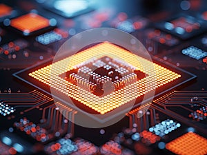 Close-up view of a computer processor