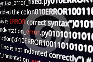 Error Message on AI Code Screen with Binary Code