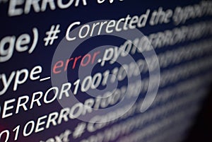 Error Message on AI Code Screen with Binary Code