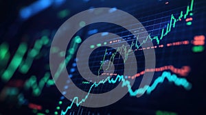 Financial Market Trends Displayed on Screen photo