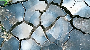 Close-up view of cracked earth