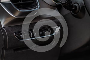 Close up view of dashboard instrument panel backlight.