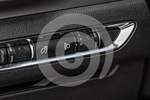 Close up view of dashboard instrument panel backlight.