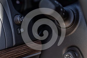 Close up view of dashboard instrument panel backlight.