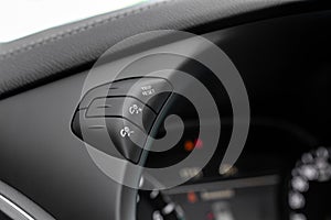 Close up view of dashboard instrument panel backlight.