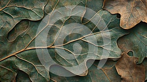 Close-up View of Delicate Leaf Texture