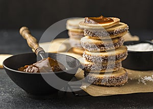 close up view delicious alfajores. High quality photo