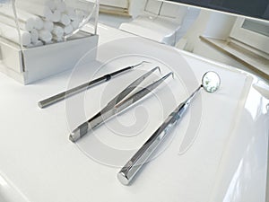 Close-up of Dental Tools on a Tray