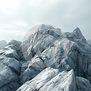Rugged Grey Mountain Peaks Under Overcast Sky
