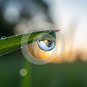 Image of a sunrise or sunset with silhouetted trees and a soft orange