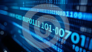 Binary Code Display Showing Complex Data