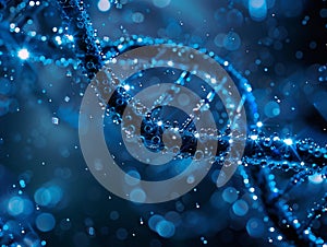 close view of a dna chain medical science concept background photo
