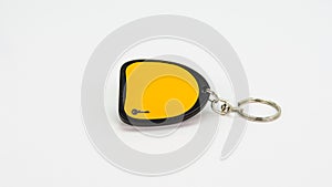 Close up view of electronic, authentication door key, isolated on white background with clipping path.