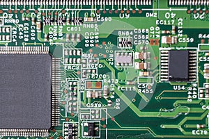 Close up view of electronic circuit board
