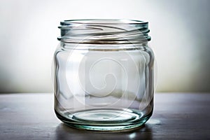 Close up view of the empty jar