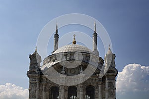 Close up view of famous, historical Ortakoy mosque