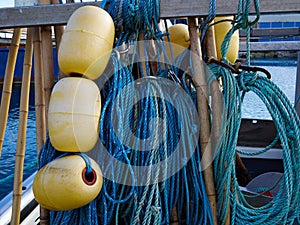 Close up view of fishing nets