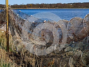 Close up view of fishing nets