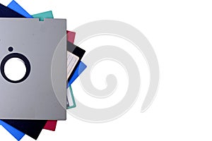 Close up view of floppy disk