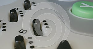 Close-up view of gamepad buttons