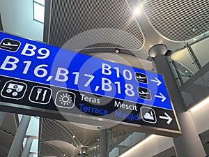 Close up view of gate info signage
