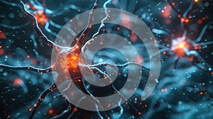 Neural Network Activity and Synaptic Transmission with Glowing Particles and Data Flow