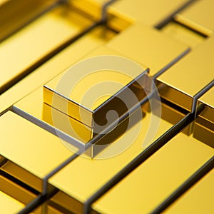 a close up view of gold bars stacked on top of each other