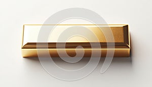Gold Rectangular Bar on White Background