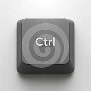 A close-up view of a gray control key on a computer keyboard