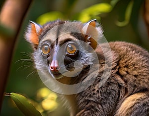 Close up view of a Gray mouse lemur Microcebus murinus