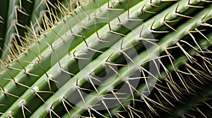 Close up view of green cactus surface. Neural network ai generated
