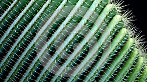 Close up view of green cactus surface. Neural network ai generated