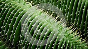 Close up view of green cactus surface. Neural network ai generated