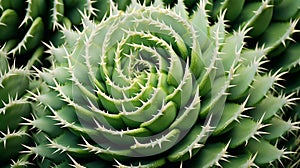 Close up view of green cactus surface. Neural network ai generated