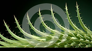 Close up view of green cactus surface. Neural network ai generated