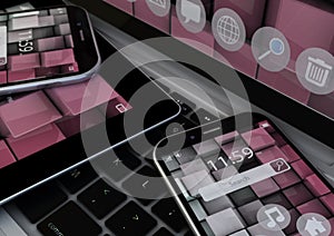 Close up view of a group of gadgets