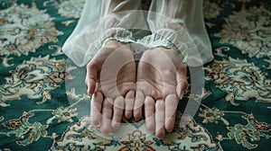 The Modest Praying Hands.AI generated image