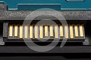 Close up view of hard disk computer.